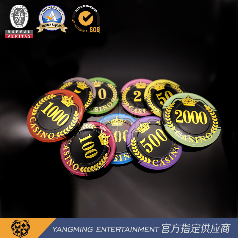 Acrylic Mizuho Gold Stamping Casino Poker Chips